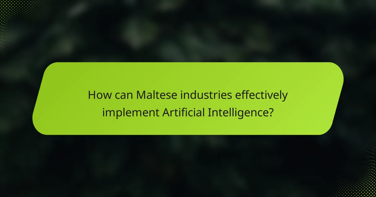 How can Maltese industries effectively implement Artificial Intelligence?