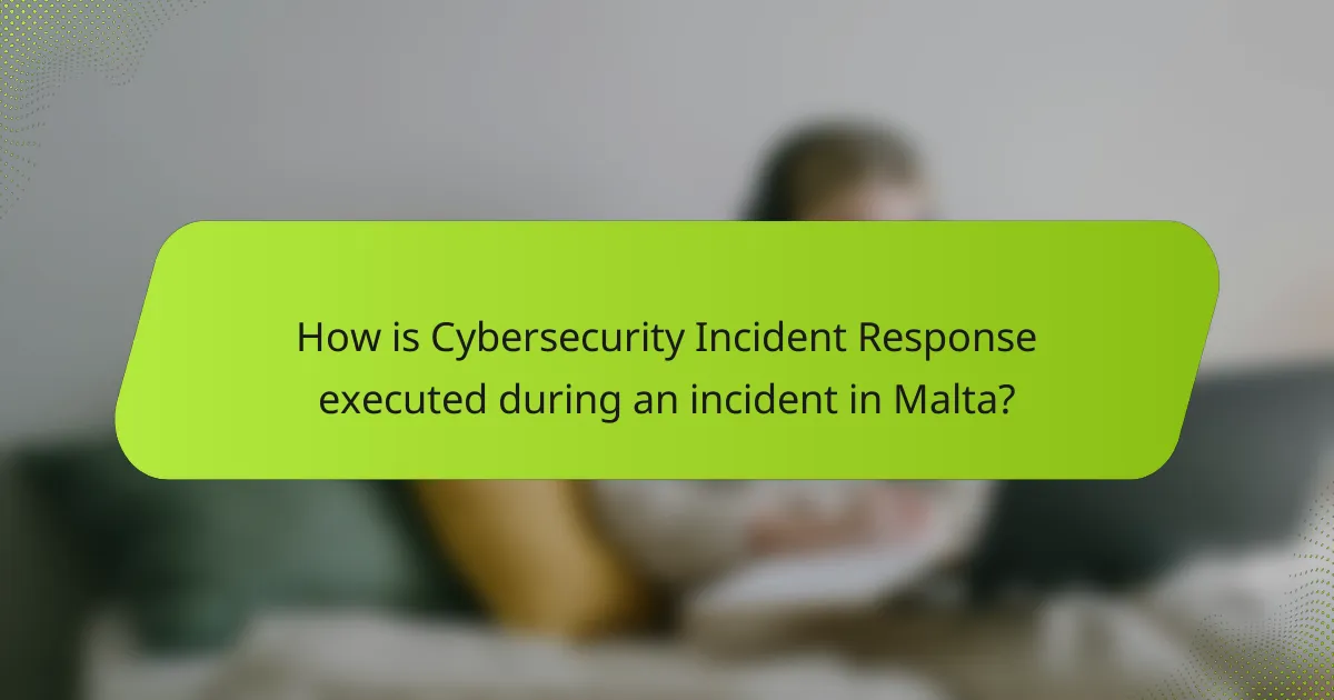 How is Cybersecurity Incident Response executed during an incident in Malta?