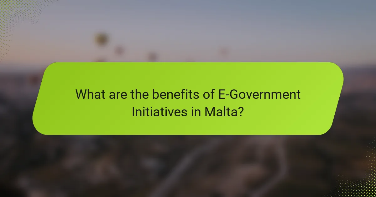 What are the benefits of E-Government Initiatives in Malta?