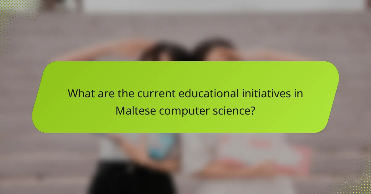 What are the current educational initiatives in Maltese computer science?