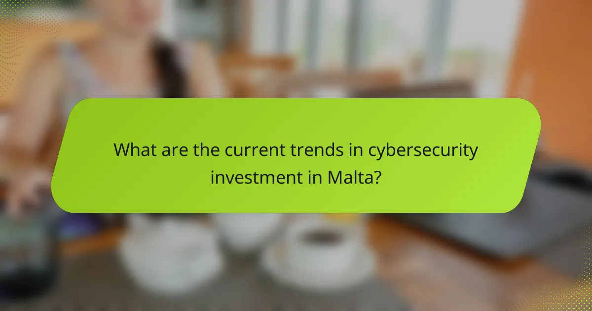 What are the current trends in cybersecurity investment in Malta?