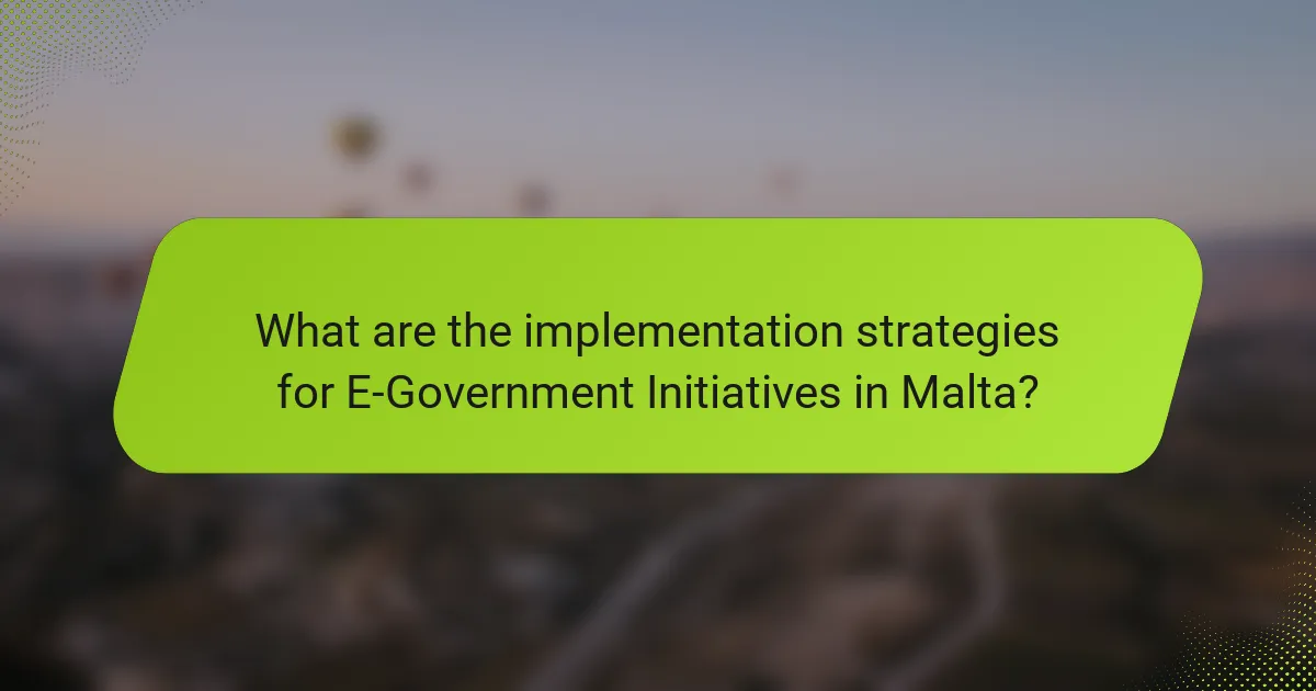What are the implementation strategies for E-Government Initiatives in Malta?