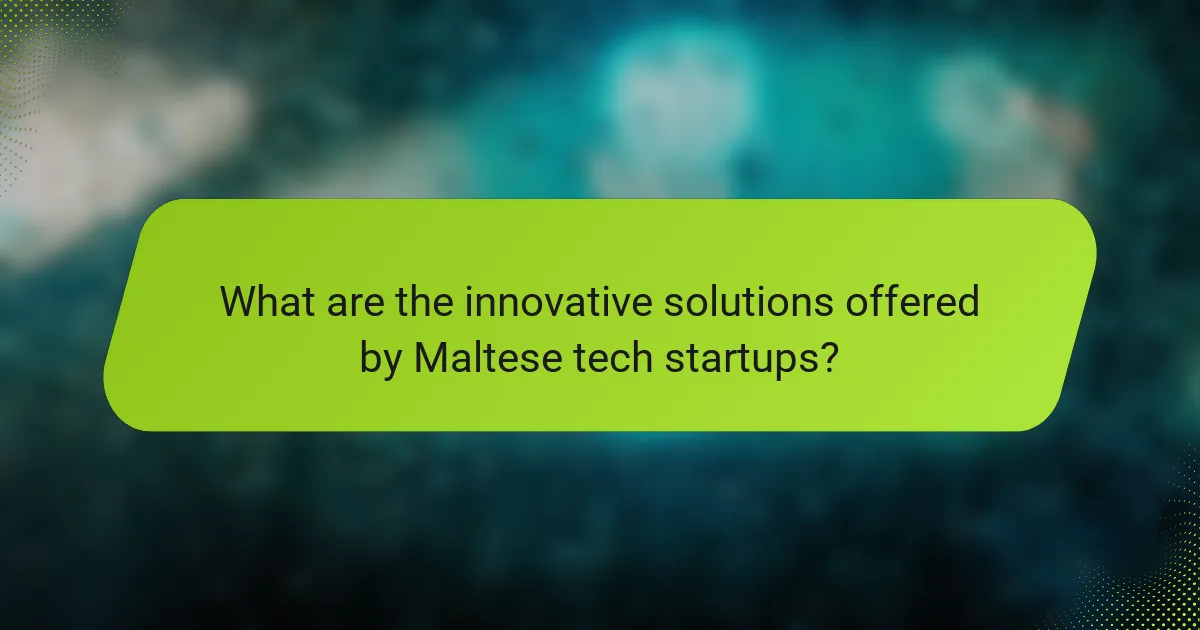What are the innovative solutions offered by Maltese tech startups?