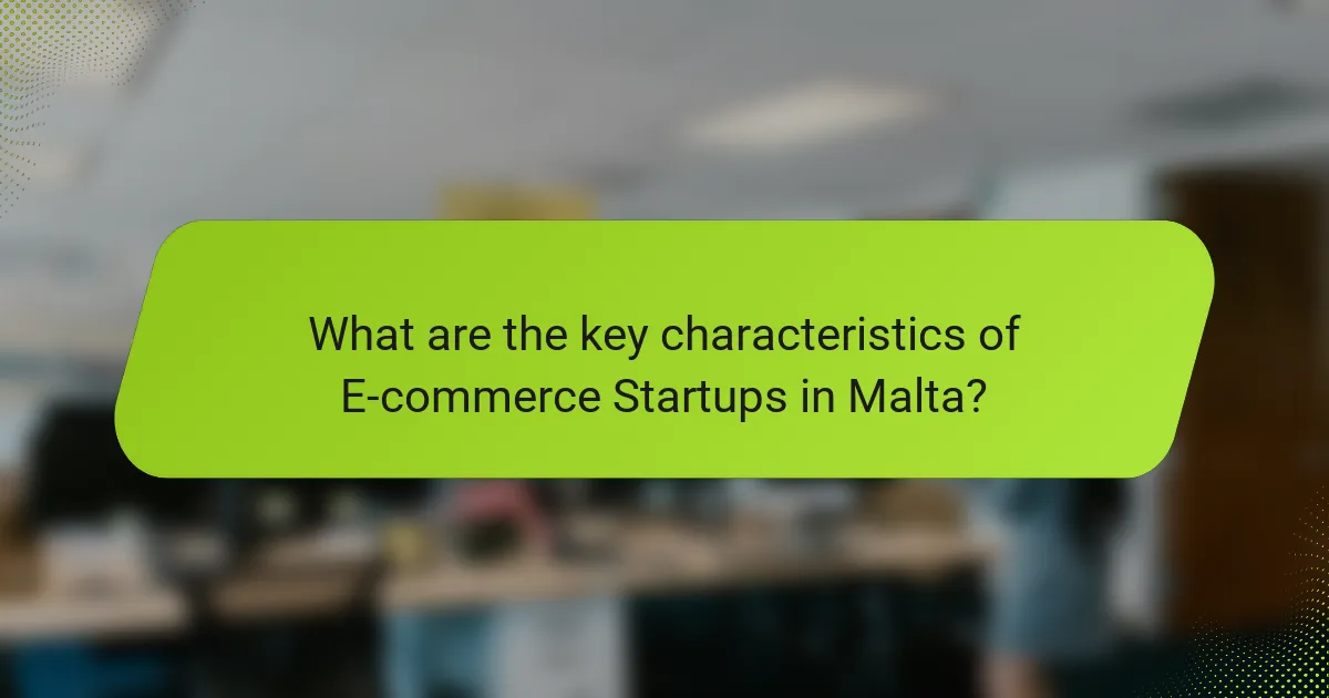 What are the key characteristics of E-commerce Startups in Malta?