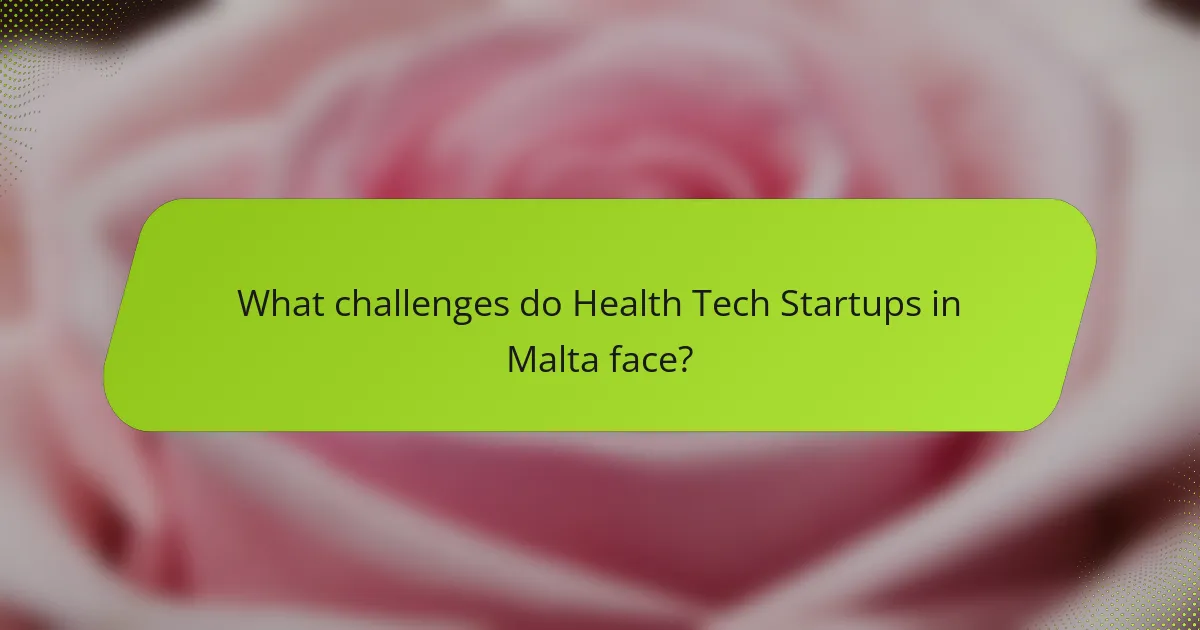 What challenges do Health Tech Startups in Malta face?