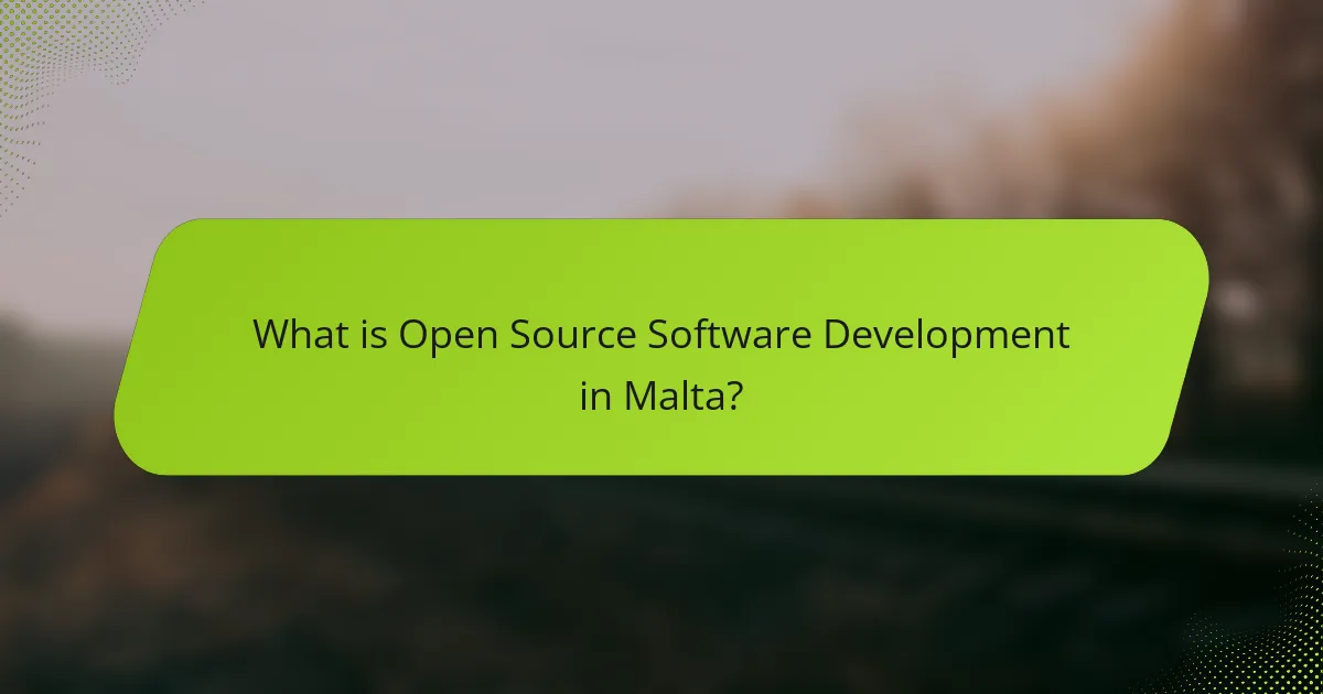 What is Open Source Software Development in Malta?