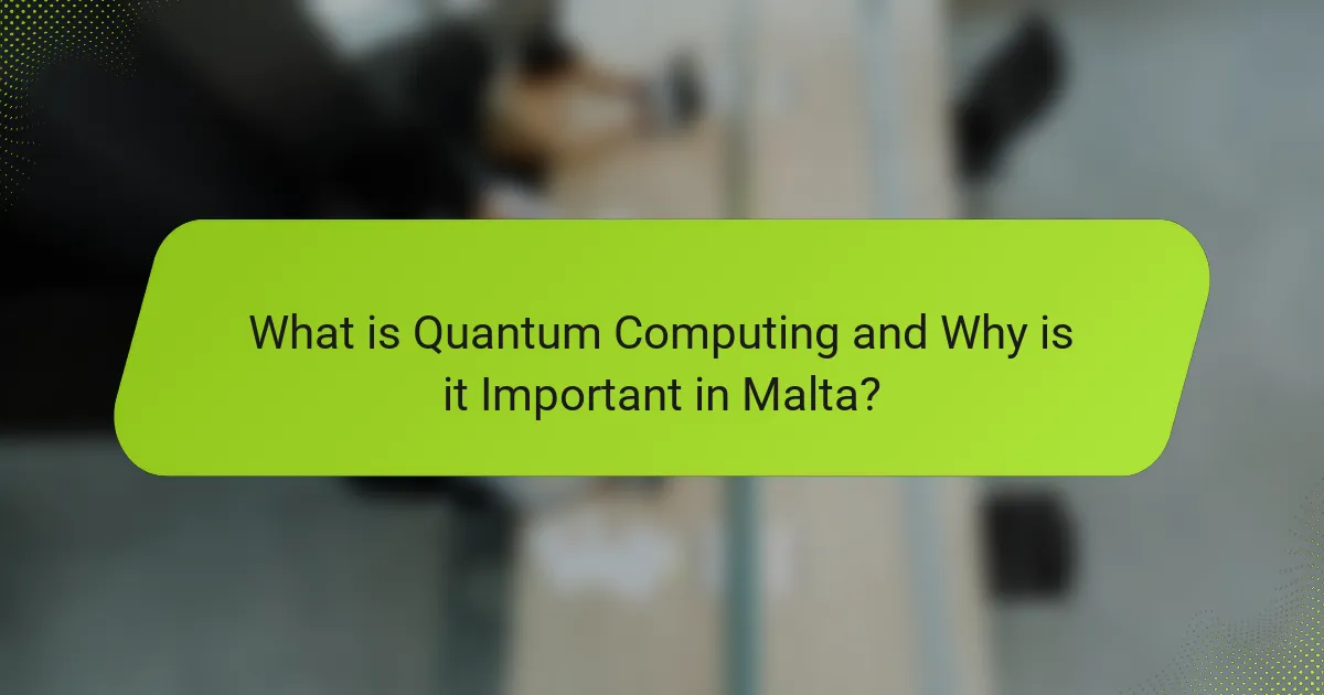 What is Quantum Computing and Why is it Important in Malta?