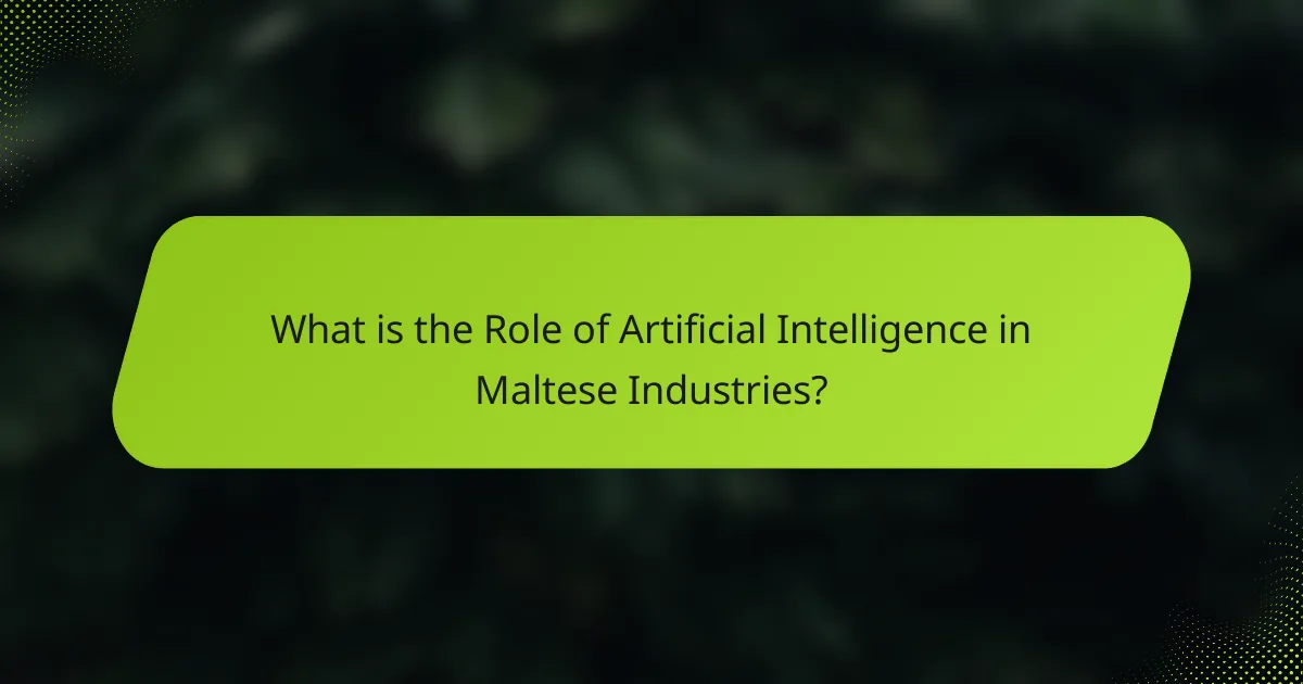 What is the Role of Artificial Intelligence in Maltese Industries?