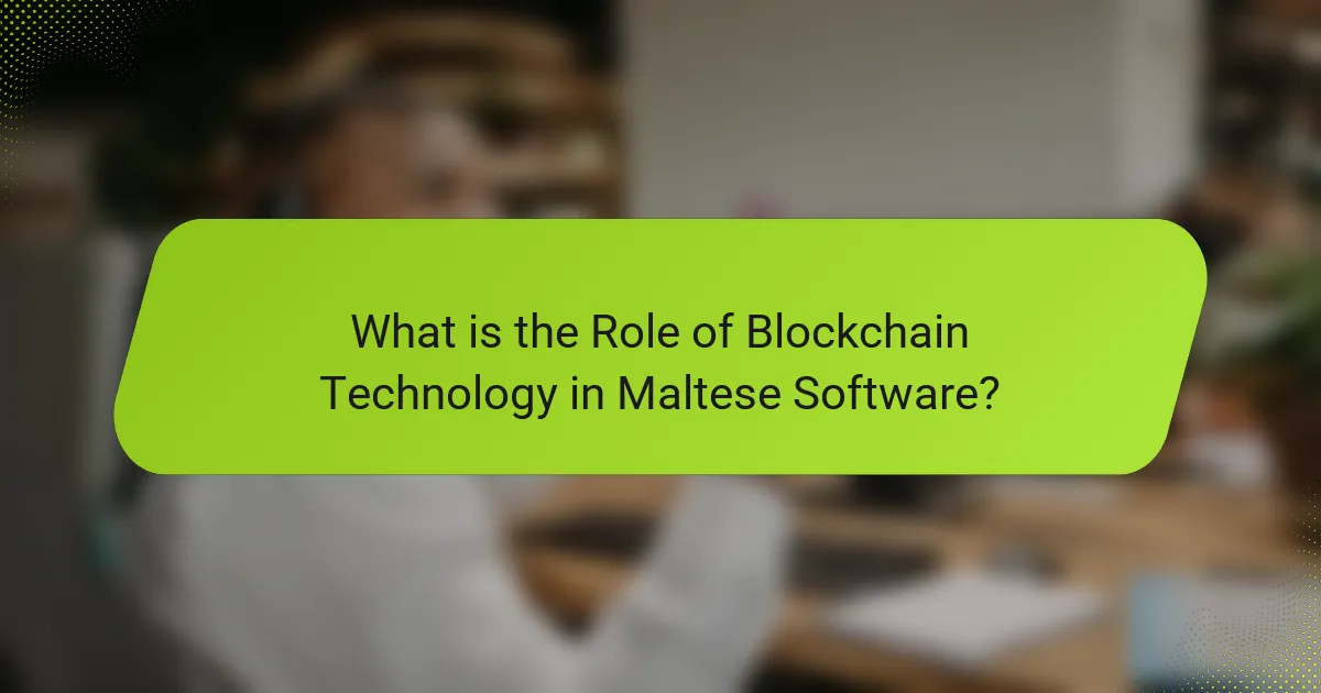 What is the Role of Blockchain Technology in Maltese Software?